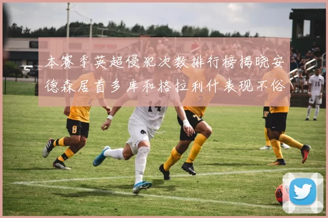 本赛季英超侵犯次数排行榜揭晓安德森居首多库和格拉利什表现不俗